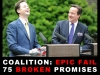 Prime Minister David Cameron (R) and Deputy Prime Minister Nick Clegg share a joke as they hold their first joint press conference in the Downing Street garden